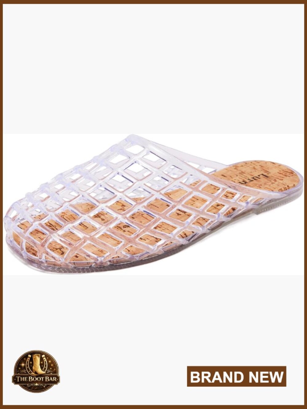Clear Jelly Mesh Slide Sandals - Closed Toe Flat Slip Ons Beach Summer